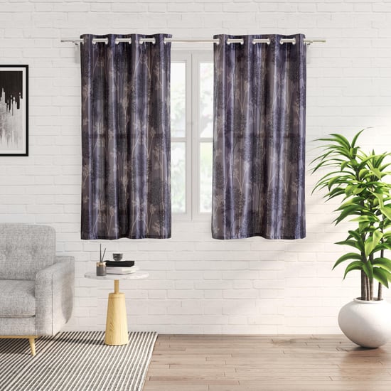 Vivian Solitary Set of 2 Printed Light Filtering Window Curtains
