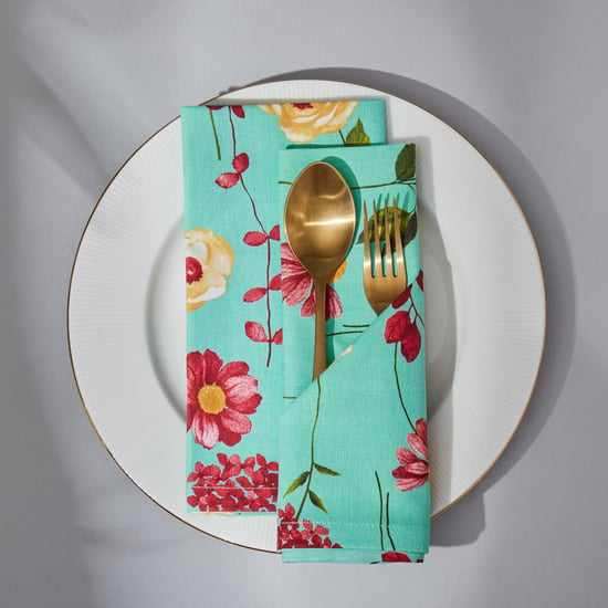 Drake Set of 2 Cotton Floral Print Napkins