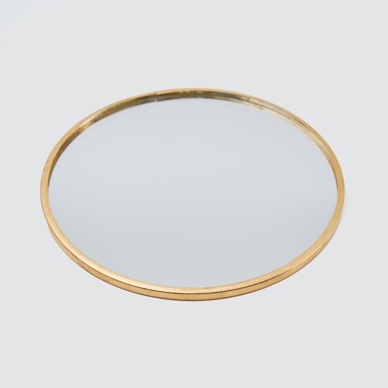 Selena Metal Candle Plate with Mirror Base