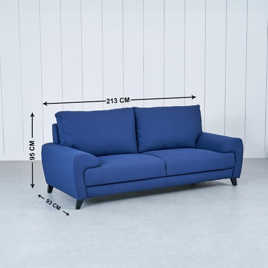 Ocean Fabric 3+2 Seater Sofa Set with Cushions - Blue