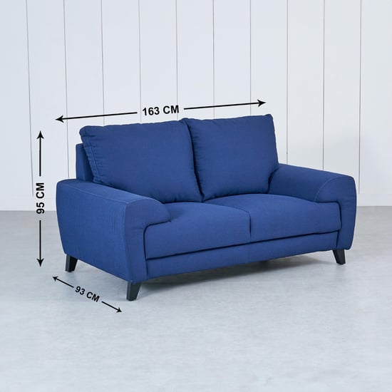 Ocean Fabric 3+2 Seater Sofa Set with Cushions - Blue