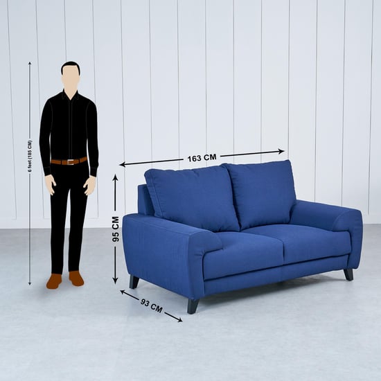 Ocean Fabric 3+2 Seater Sofa Set with Cushions - Blue