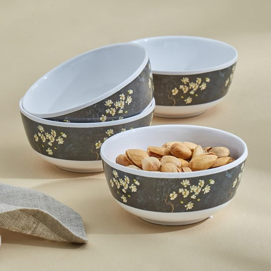 Corsica Azalea Set of 4 Melamine Printed Serving Bowl - 220ml