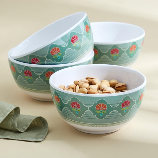 Corsica Azalea Set of 4 Melamine Printed Cereal Bowl - 750ml