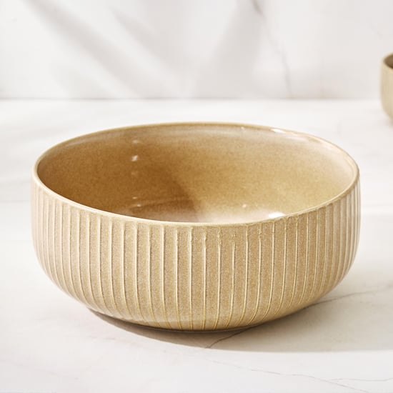 Cerradura Sombre Stoneware Ribbed Serving Bowl - 800ml