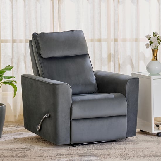 Polaris Velvet 1-Seater Recliner - Grey