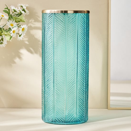 Brian Jacek Glass Embossed Vase