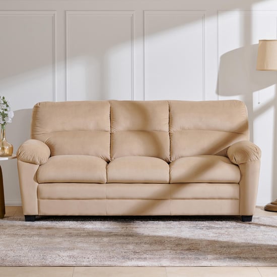 Mojo Velvet 3-Seater Sofa - Beige