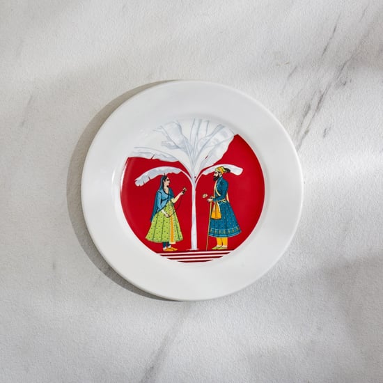 Raisa Rajarani Bone China Printed Appetizer Plate - 18cm