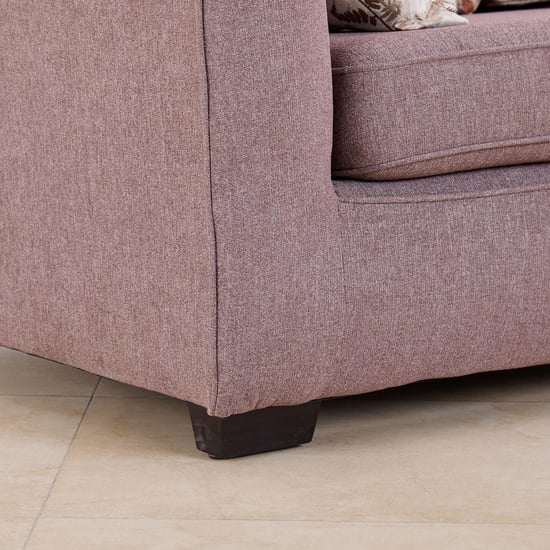 (Refurbished) Fenland Fabric 3-Seater Sofa with Cushions - Brown