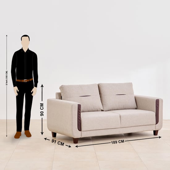 Berry Fabric 3+2+1 Seater Sofa Set - Beige