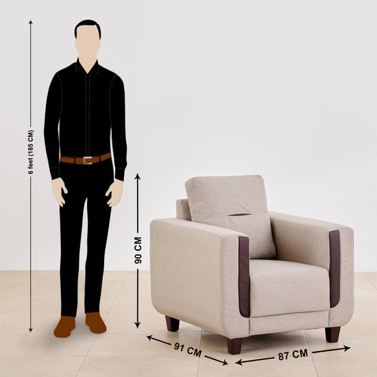 Berry Fabric 3+2+1 Seater Sofa Set - Beige