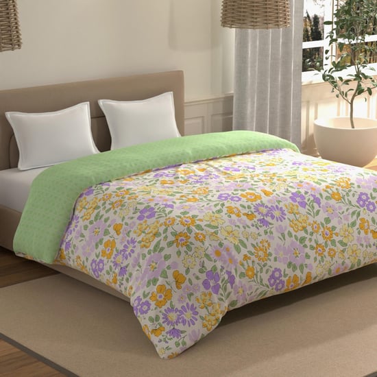 PORTICO Morning Glory Cotton Printed Double Comforter
