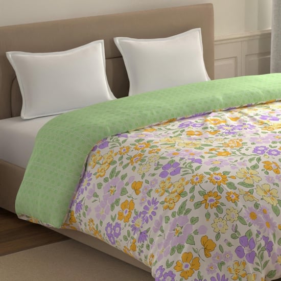 PORTICO Morning Glory Cotton Printed Double Comforter