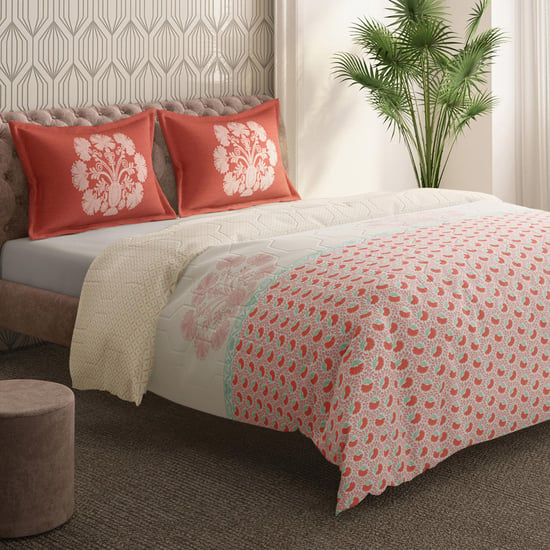 PORTICO Shalimaar Cotton Printed 3Pcs Double Bed Cover Set