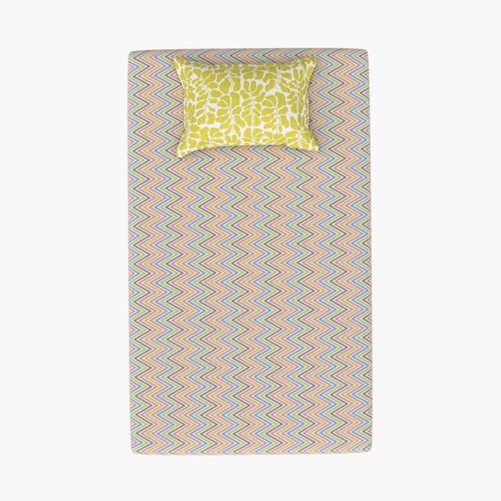 STELLAR HOME Marigold Cotton 128TC Printed 2Pcs Single Bedsheet Set