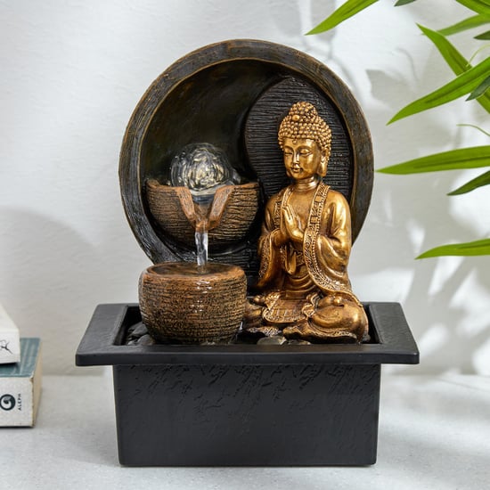 Corsica Alpine Polyresin Buddha Fountain - 20x17.5x26cm