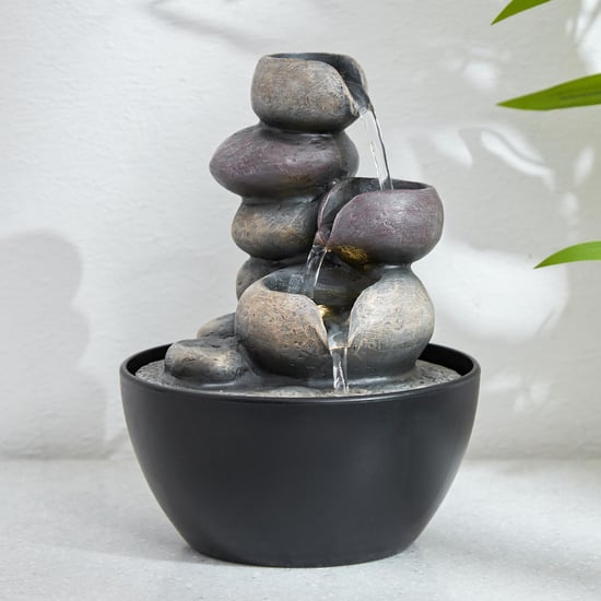 Corsica Alpine Polyresin Pebbles Fountain - 13.5x18cm