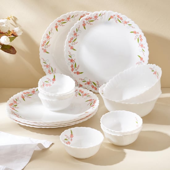 Velox Creeper 14Pcs Opalware Printed Dinner Set