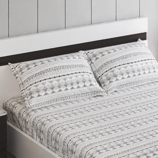 Harold Cotton 120TC Printed 3Pcs Queen Bedsheet Set