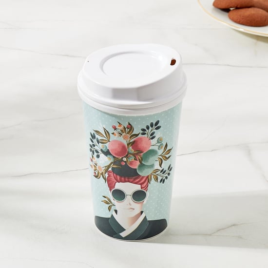 Raisa Pastel Retro Melamine Printed Travel Tumbler with Lid - 425ml