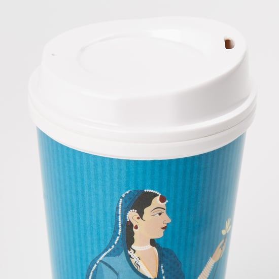 Raisa Raja Rani Melamine Printed Travel Tumbler with Lid - 425ml
