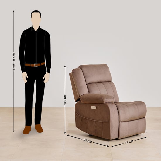 Denver Fabric 4-Seater Recliner Set - Brown