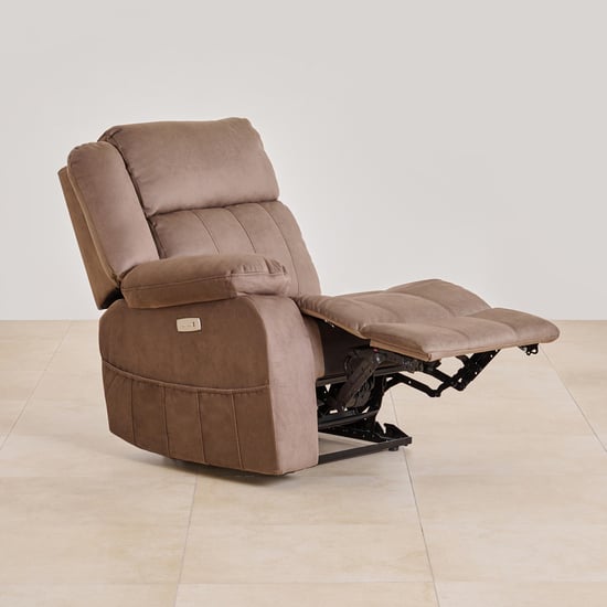 Denver Fabric 4-Seater Recliner Set - Brown