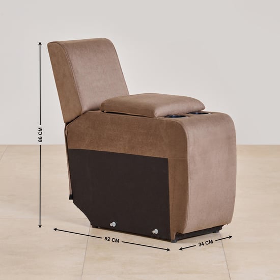 Denver Fabric 4-Seater Recliner Set - Brown