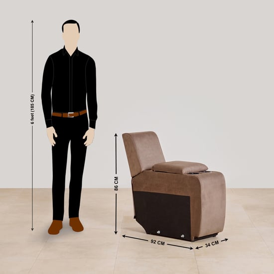 Denver Fabric 4-Seater Recliner Set - Brown