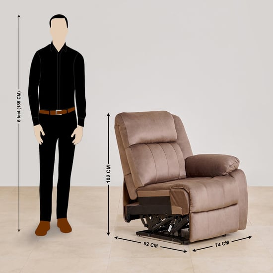 Denver Fabric 4-Seater Recliner Set - Brown