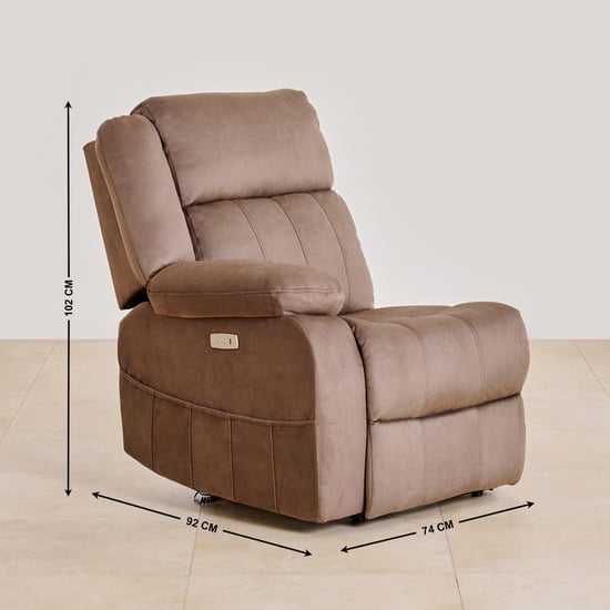 Denver Fabric 4-Seater Recliner Set - Brown