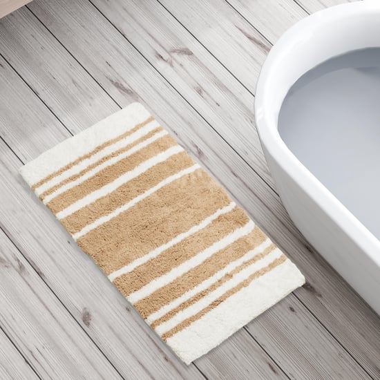 Corsica Auton Cotton Striped Anti-Slip Bath Mat - 80x50cm