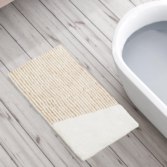 Corsica Auton Cotton Striped Anti-Slip Bath Mat - 80x50cm