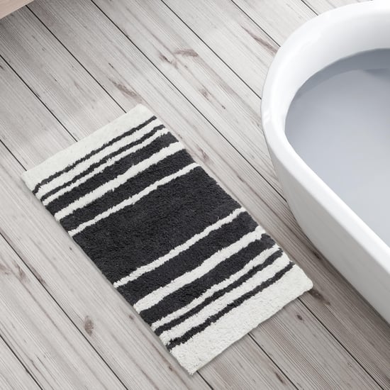 Corsica Auton Cotton Striped Anti-Slip Bath Mat - 80x50cm