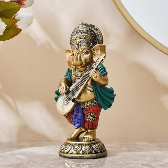Alpana Polyresin Ganesha With Veena Figurine