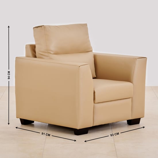 Ellora Faux Leather 3+1+1 Seater Sofa Set - Beige