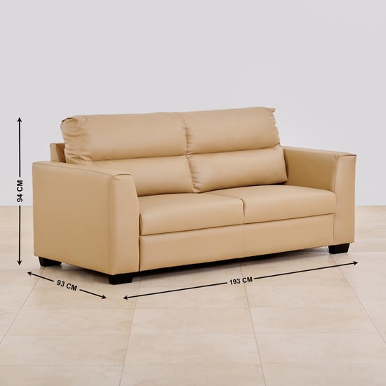 Ellora Faux Leather 3+1+1 Seater Sofa Set - Beige