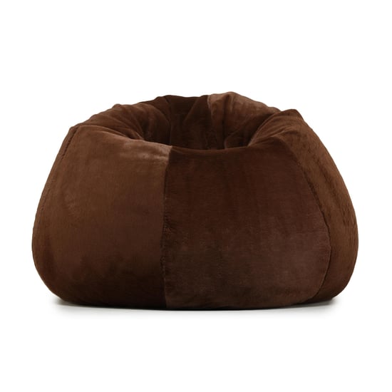 Helios Lunar Faux Fur Teardrop Bean Bag Cover - Brown