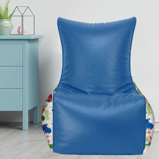 Helios Myler Faux Leather Bean Bag Chair Cover - Blue