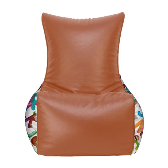 Helios Myler Faux Leather Bean Bag Chair Cover - Brown