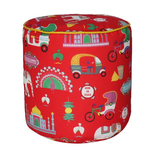 Helios Yuri Canvas Pouffe Cover - Red