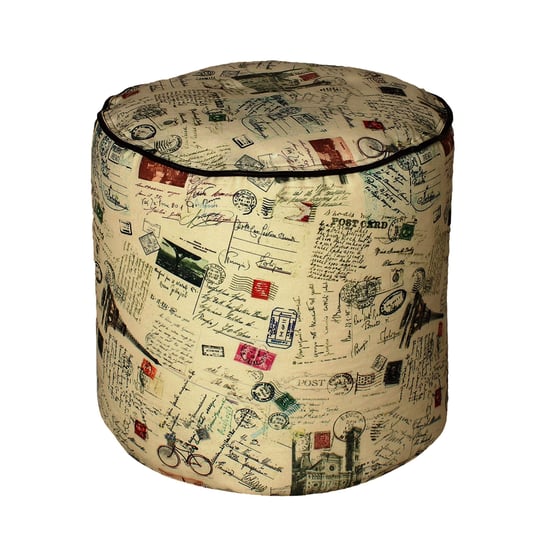 Helios Yuri Canvas Pouffe Cover - Beige