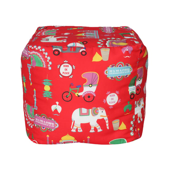 Helios Yuri Canvas Pouffe Cover - Red