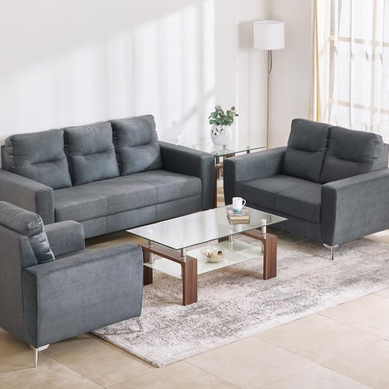 Helios Vive Fabric 3+2+1 Seater Sofa Set - Grey