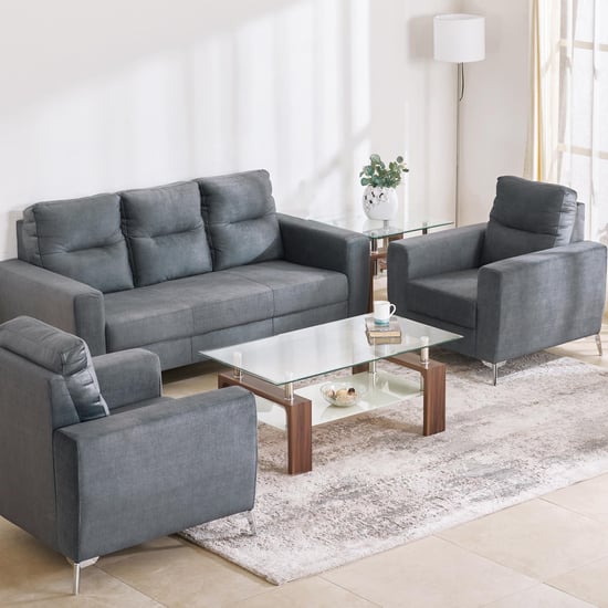 Helios Vive Fabric 3+1+1 Seater Sofa Set - Grey