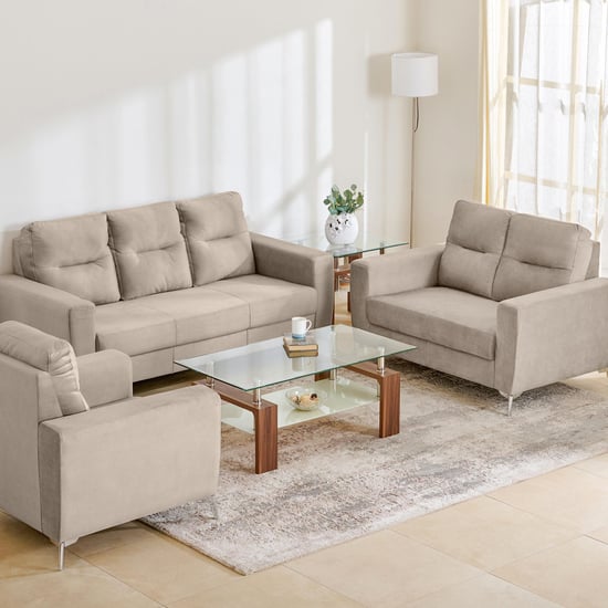 Helios Vive Fabric 3+2+1 Seater Sofa Set - Beige