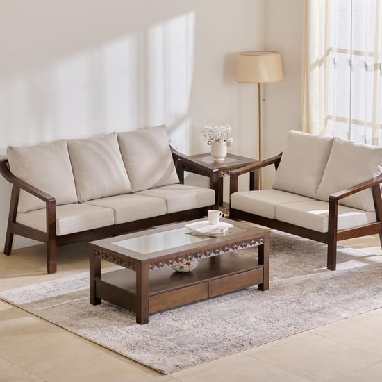 Helios Zara NXT Fabric 3+2 Seater Sofa Set - Beige