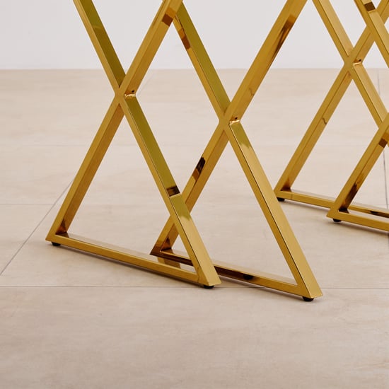 Bianca Tempered Glass Top Nest of 2 Tables - Gold