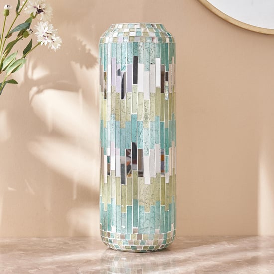 Mabel Stripes Glass Mosaic Vase